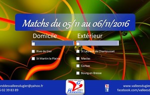 Matchs du 5 et 6 Novembre.