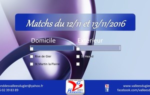 Matchs du 12/11 et 13/11/2016