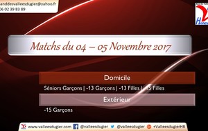 Matchs du 04 – 05 Novembre 2017