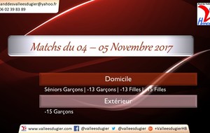 Matchs du 04 – 05 Novembre 2017