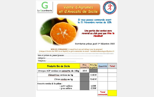 Récupération de vos commandes Samedi 03/12 14h30  d'Agrumes et Avocats Bio de Sicile : partenaire  La Gourdinerie 