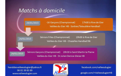 Les matchs du 24-25 Janvier