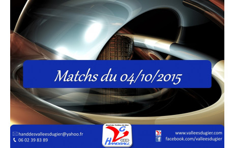 Les matchs du Dimanche 4 Octobre.