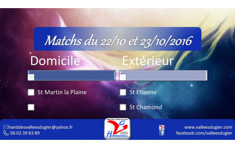 Matchs du 22 et 23 Octobre.