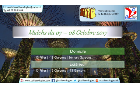 Matchs du 7 et 8 Octobre 2017